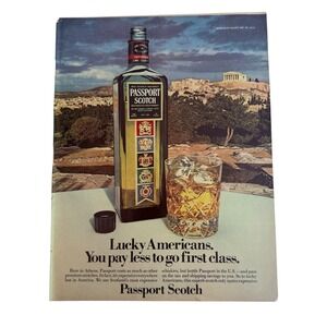1980 PASSPORT Scotch Whisky Print Ad‎ Vintage Magazine Advertisement First Class